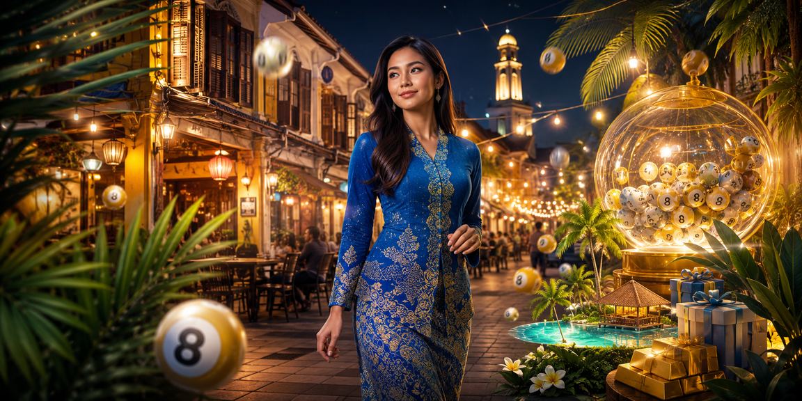 Suasana perayaan loteri tempatan di Ipoh dengan pakaian tradisional baju kurung