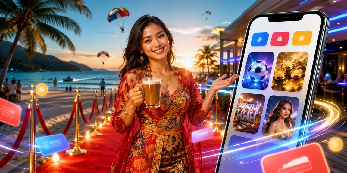 Pengguna Malaysia mengakses kasino mudah alih tiktokbet dari Langkawi